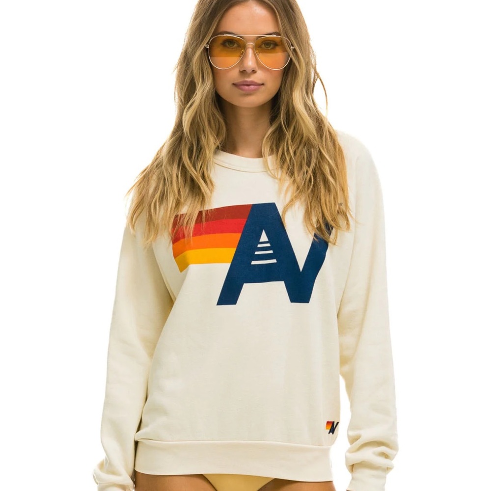Aviator Nation logo sweatshirt vintage white